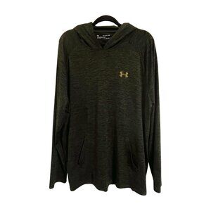 Under Armour Men’s HeatGear Hooded Long Sleeve Pullover Green Black 2XL